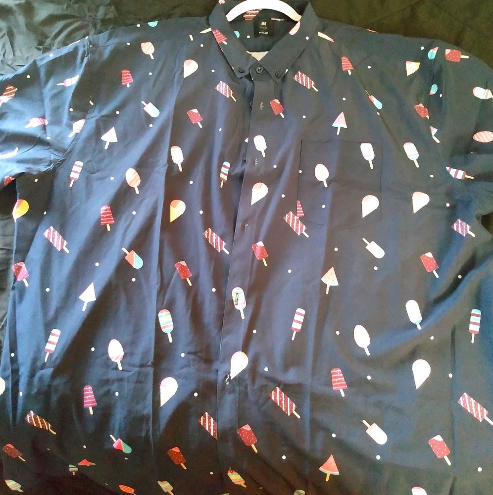 Ice Cream Print! Casual Button Up